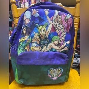 Bioworld Jojos Bizarre Adventure Stone Ocean Backpack - Purple and Green